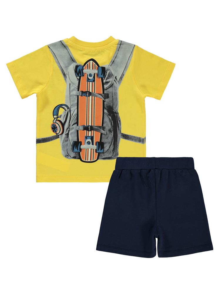 Civil Boys Çanta Baskılı 2-5 Yaş Takım - Sarı