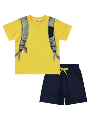 Civil Boys Çanta Baskılı 2-5 Yaş Takım - Sarı