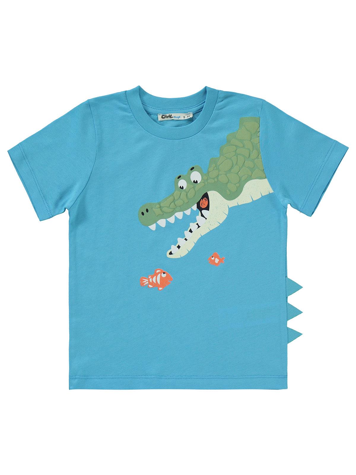 Civil Boys Timsah Balık Baskılı 2-5 Yaş Takım - Mavi