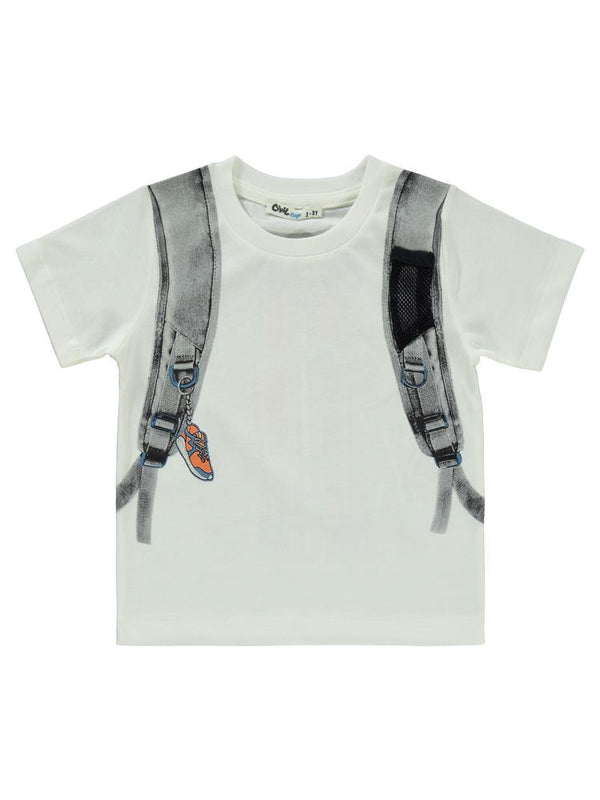 Civil Boys Çanta Baskılı 2-5 Yaş Takım - Ekru