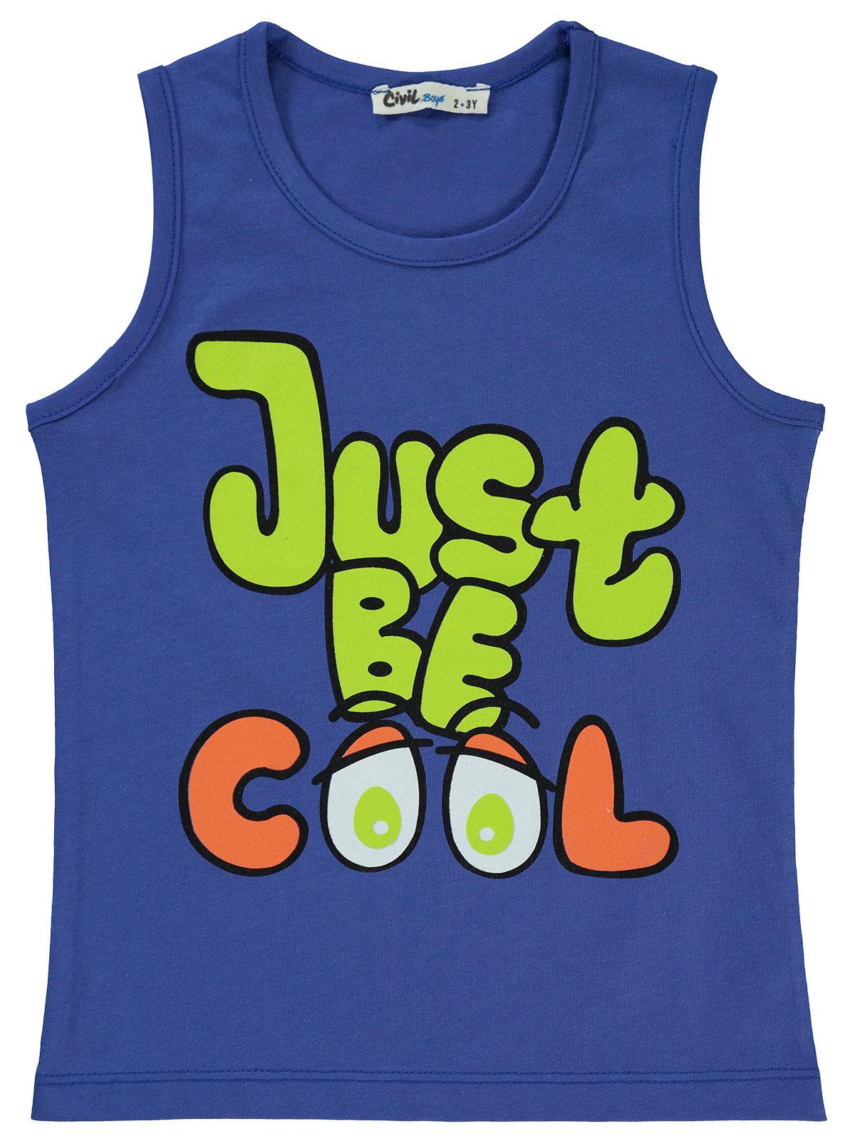 Civil Boys Just Be Baskılı 2-5 Yaş Tişört - Mavi