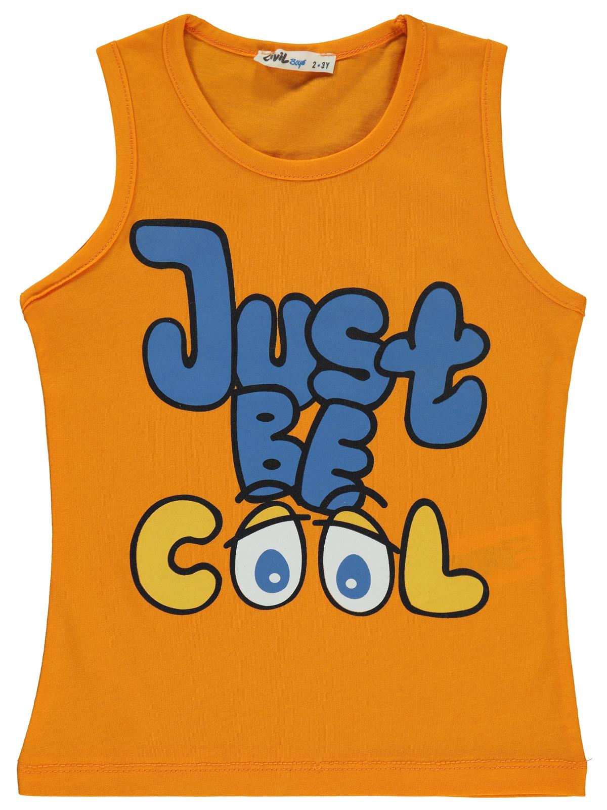 Civil Boys Just Be Baskılı 2-5 Yaş Tişört - Turuncu