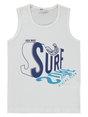 Civil Boys Surf Baskılı 6-9 Yaş Tişört - Beyaz