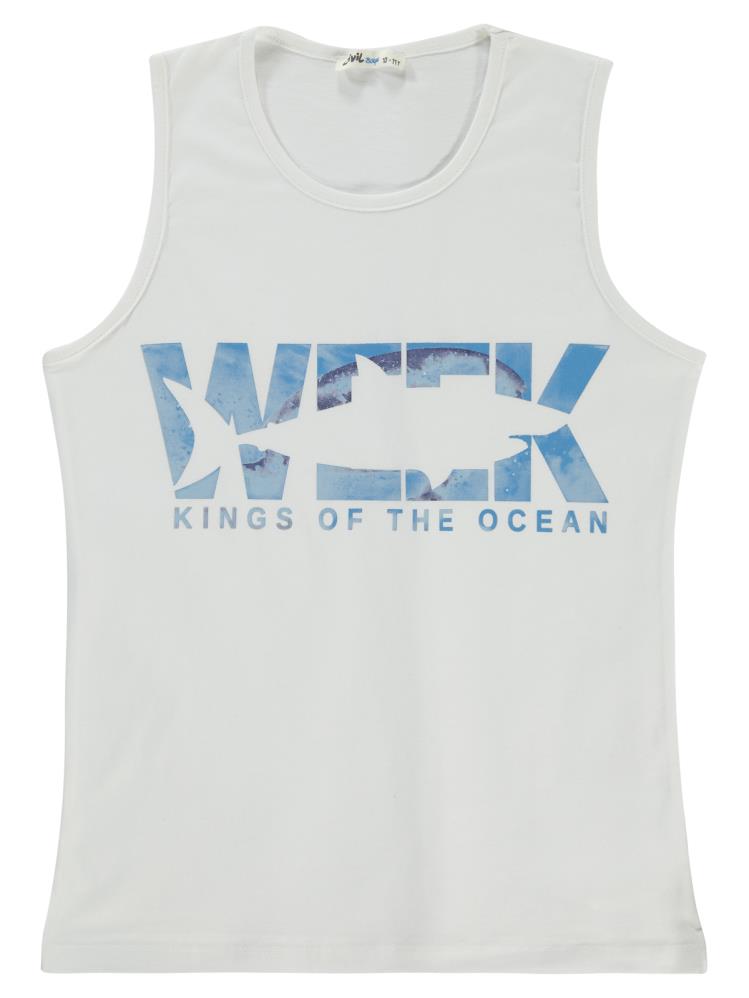 Civil Boys Kıngs Of The Baskılı 10-13 Yaş Tişört - Beyaz