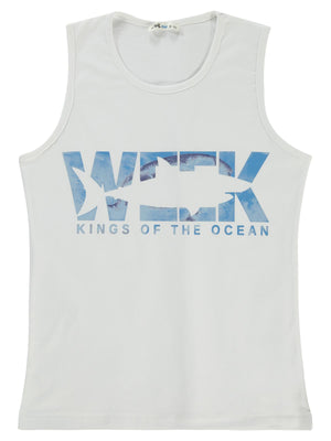 Civil Boys Kıngs Of The Baskılı 10-13 Yaş Tişört - Beyaz