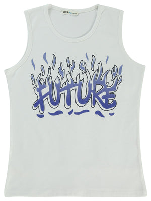 Civil Boys Future Baskılı 10-13 Yaş Tişört - Beyaz