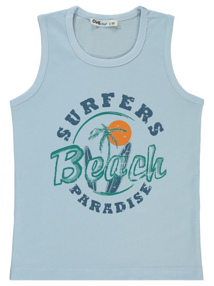 Civil Boys Surfer Beach Baskılı 2-5 Yaş Tişört - Mavi