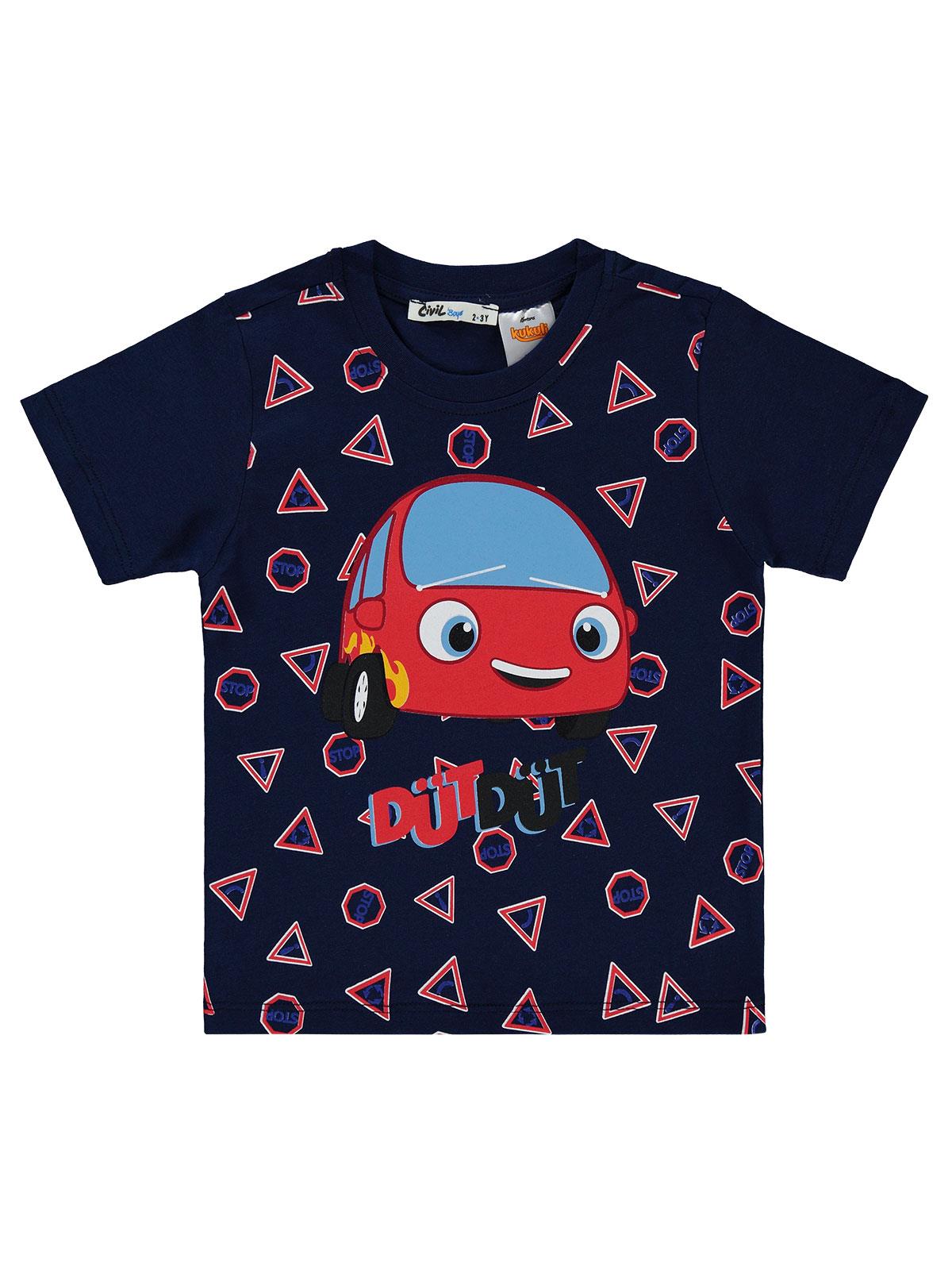 Civil Boys Dütdüt Baskılı 2-5 Yaş Tişört - Lacivert