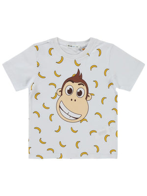 Civil Boys Kukuli Baskılı 2-5 Yaş Tişört - Beyaz