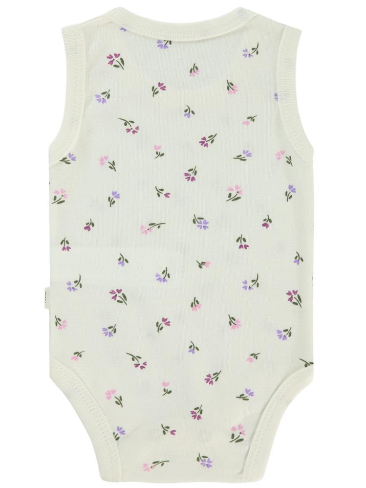 Civil Baby Çiçek Baskılı 1-36 Ay Çıtçıtlı Badi - Ekru