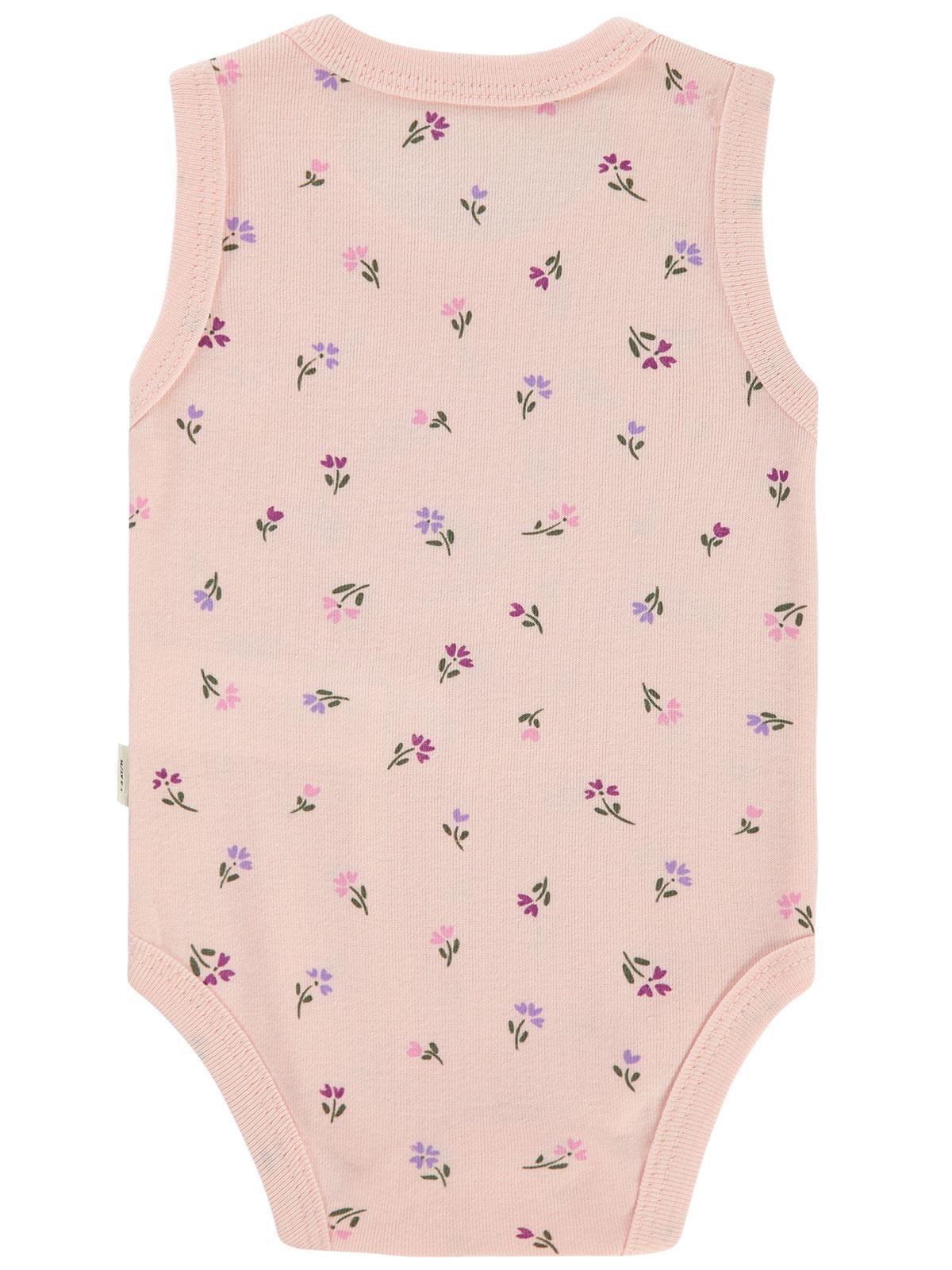 Civil Baby Çiçek Baskılı 1-36 Ay Çıtçıtlı Badi - Pembe