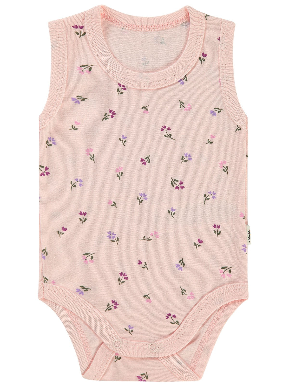 Civil Baby Çiçek Baskılı 1-36 Ay Çıtçıtlı Badi - Pembe