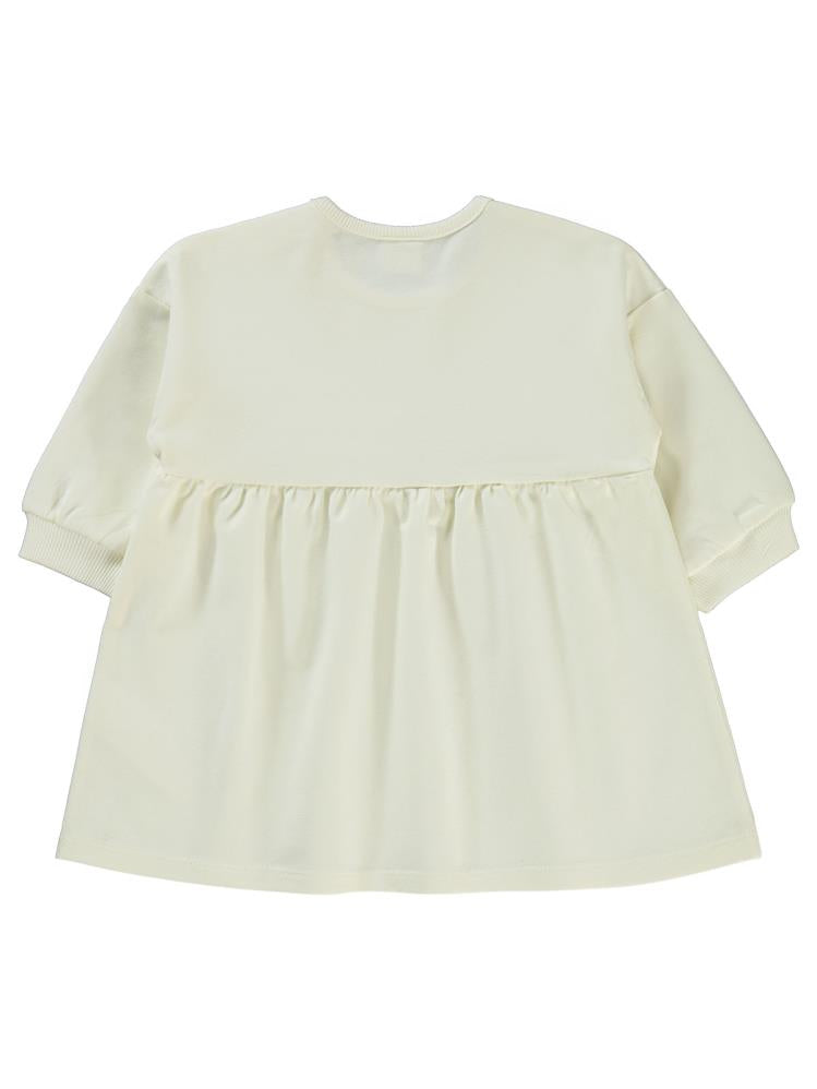 Civil Baby Civil Basic Kalp Etiketli 6-18 Ay Elbise - Ekru