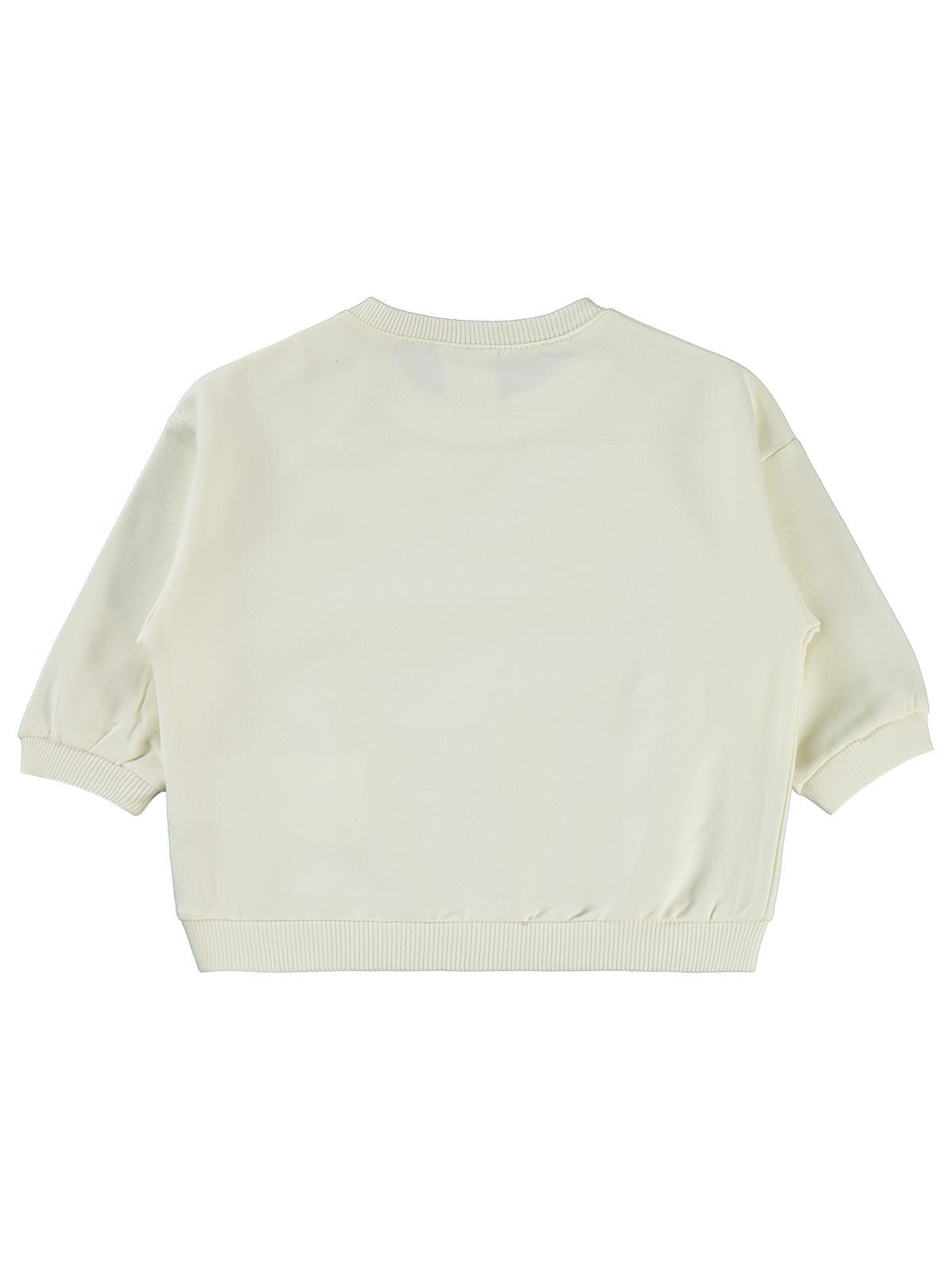 Civil Baby Civil Basic Kalp Etiketli 6-18 Ay Sweatshirt - Ekru