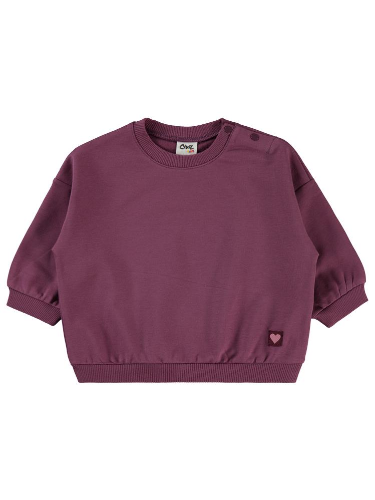 Civil Baby Civil Basic Kalp Etiketli 6-18 Ay Sweatshirt - Lila