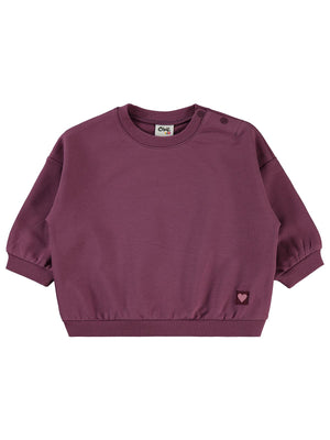 Civil Baby Civil Basic Kalp Etiketli 6-18 Ay Sweatshirt - Lila
