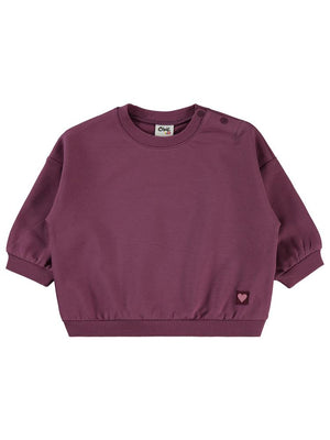 Civil Baby Civil Basic Kalp Etiketli 6-18 Ay Sweatshirt - Lila