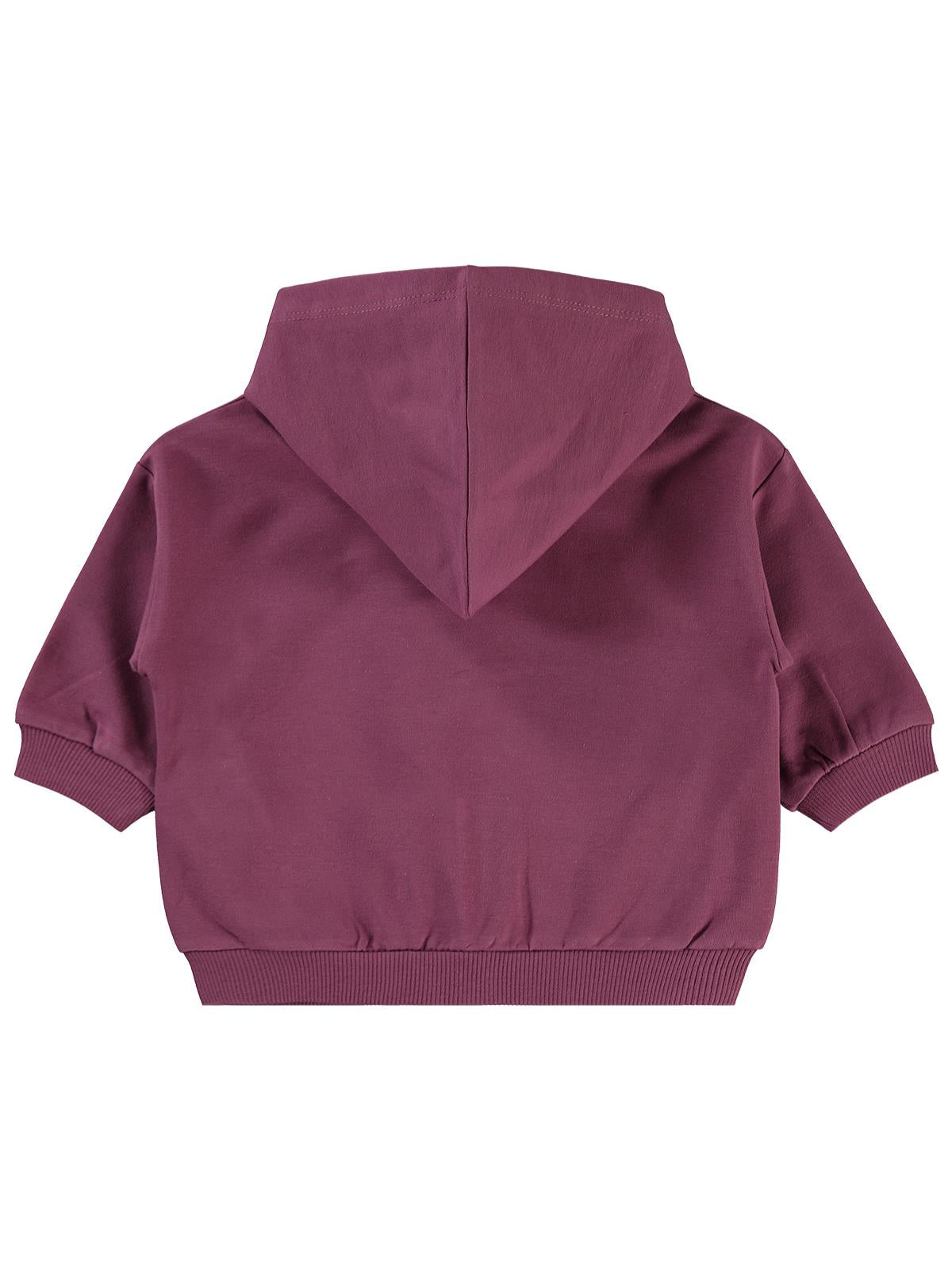 Civil Baby Civil Basic Kalp Etiketli Kapüşonlu 6-18 Ay Hırka - Lila