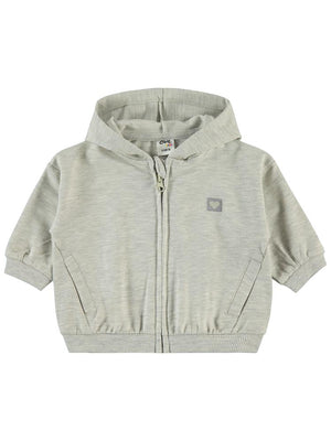 Civil Baby Civil Basic Kalp Etiketli Kapüşonlu 6-18 Ay Hırka - Gri