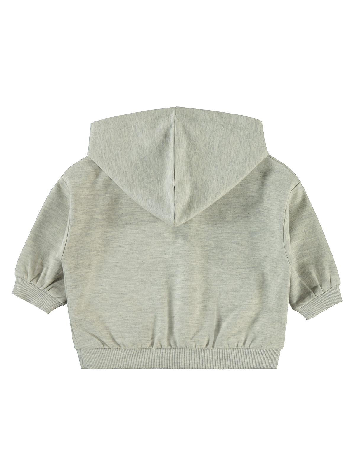 Civil Baby Civil Basic Kalp Etiketli Kapüşonlu 6-18 Ay Sweatshirt  - Gri
