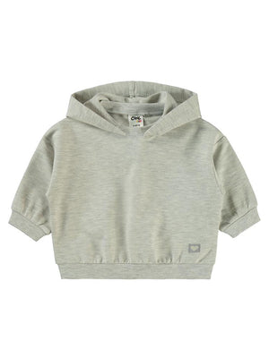 Civil Baby Civil Basic Kalp Etiketli Kapüşonlu 6-18 Ay Sweatshirt - Gri