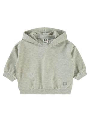 Civil Baby Civil Basic Kalp Etiketli Kapüşonlu 6-18 Ay Sweatshirt  - Gri