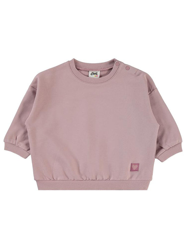 Civil Baby Civil Basic Kalp Etiketli 6-18 Ay Sweatshirt - Lila