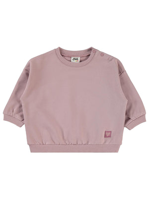 Civil Baby Civil Basic Kalp Etiketli 6-18 Ay Sweatshirt - Lila