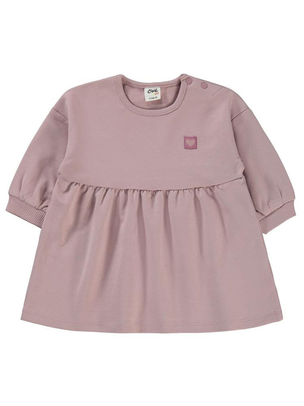 Civil Baby Civil Basic Kalp Etiketli 6-18 Ay Elbise - Lila
