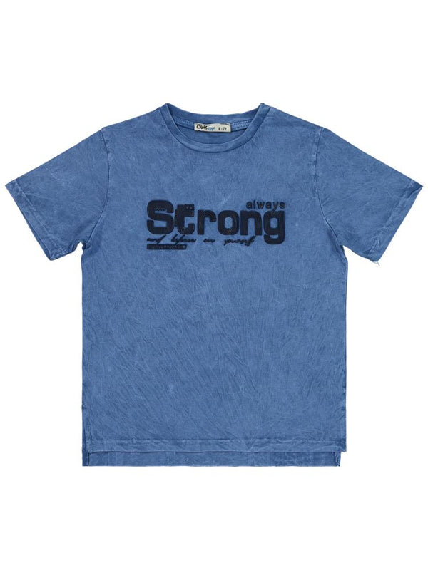 Civil Boys Strong Baskılı 6-9 Yaş Tişört - Mavi