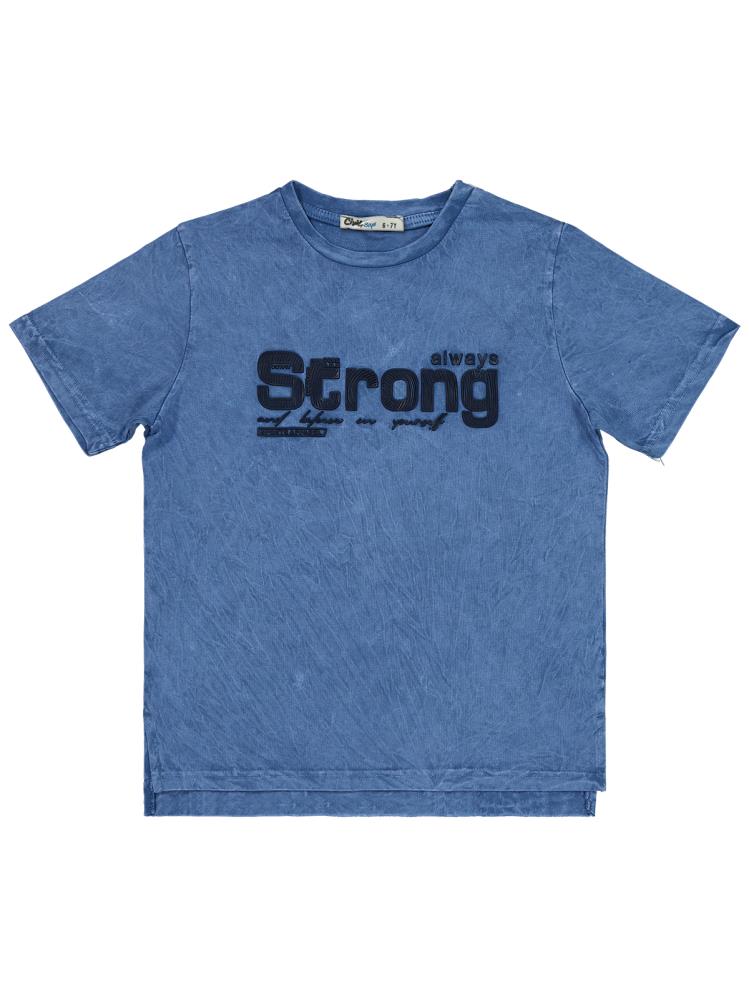 Civil Boys Strong Baskılı 6-9 Yaş Tişört - Mavi
