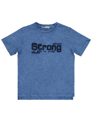 Civil Boys Strong Baskılı 6-9 Yaş Tişört - Mavi
