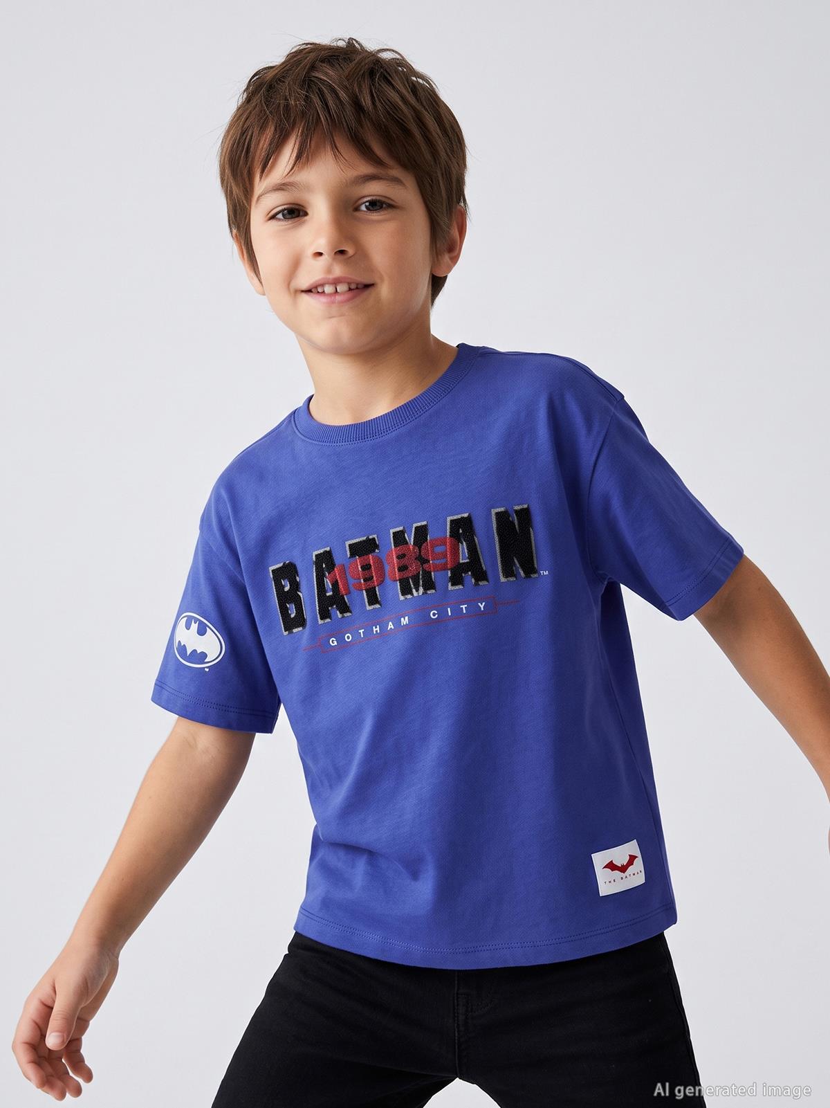 Batman Batman Baskılı 6-9 Yaş Tişört - Mavi