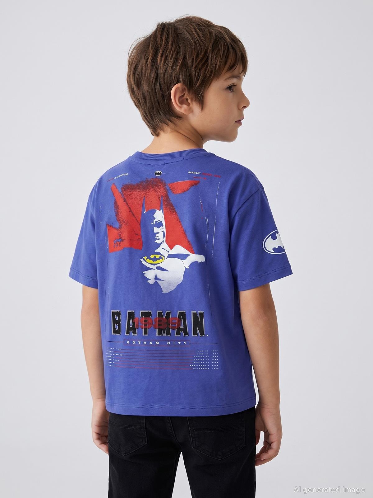 Batman Batman Baskılı 6-9 Yaş Tişört - Mavi