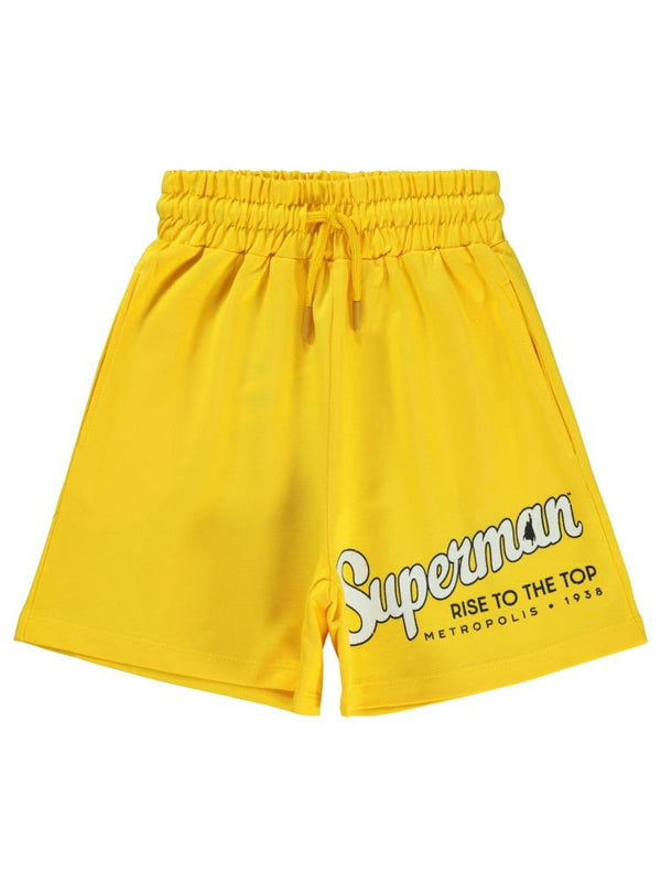 Süperman Baskılı 10-13 Yaş Şort - Sarı