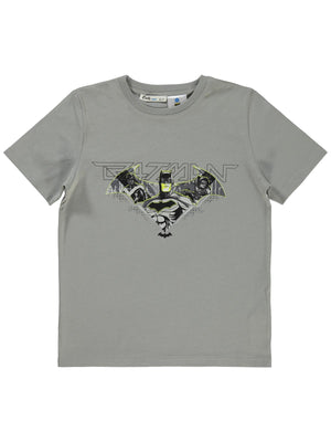 Batman Baskılı 10-13 Yaş Tişört - Gri
