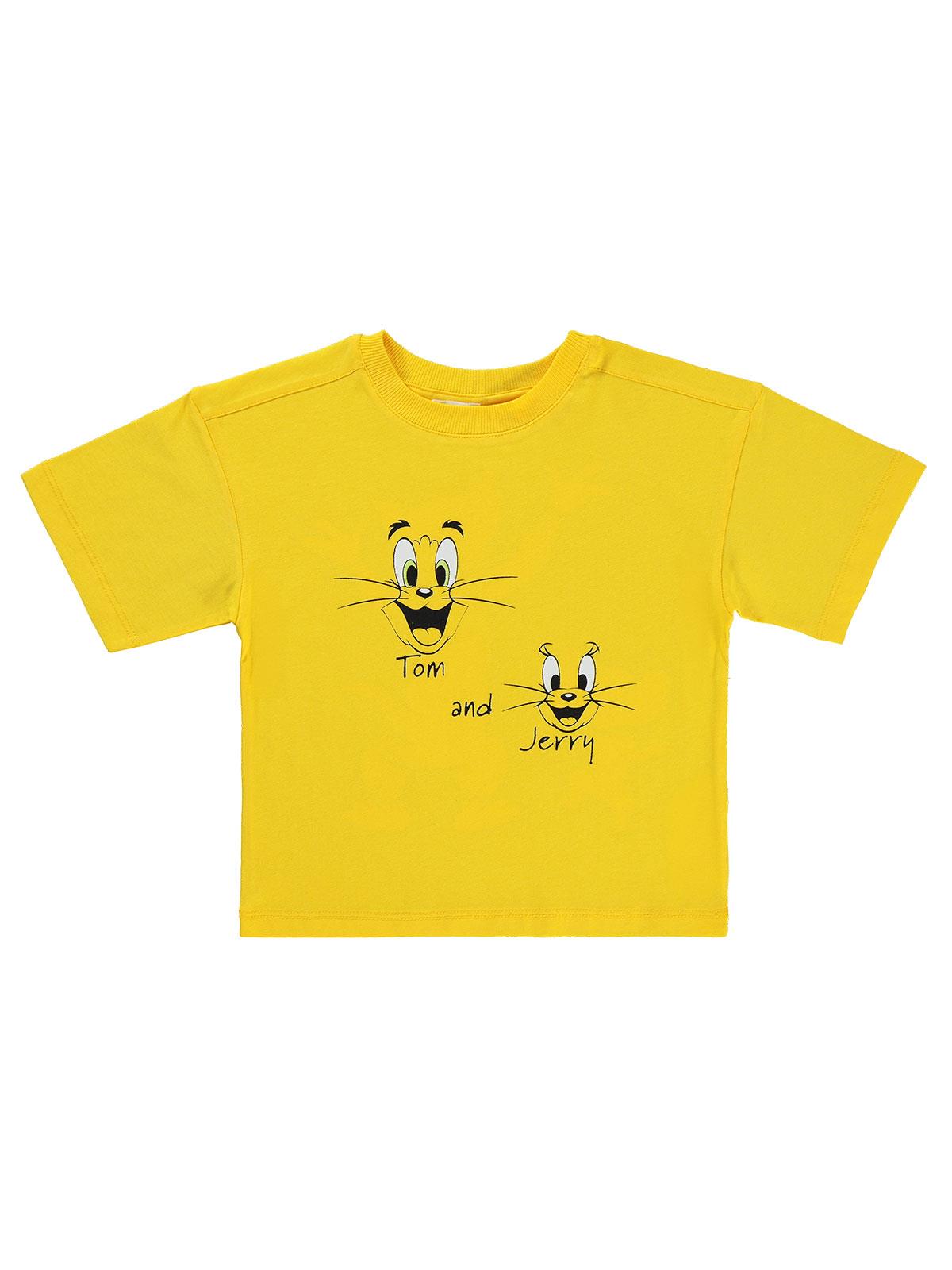 Tom And Jerry Baskılı 2-5 Yaş Tişört - Sarı