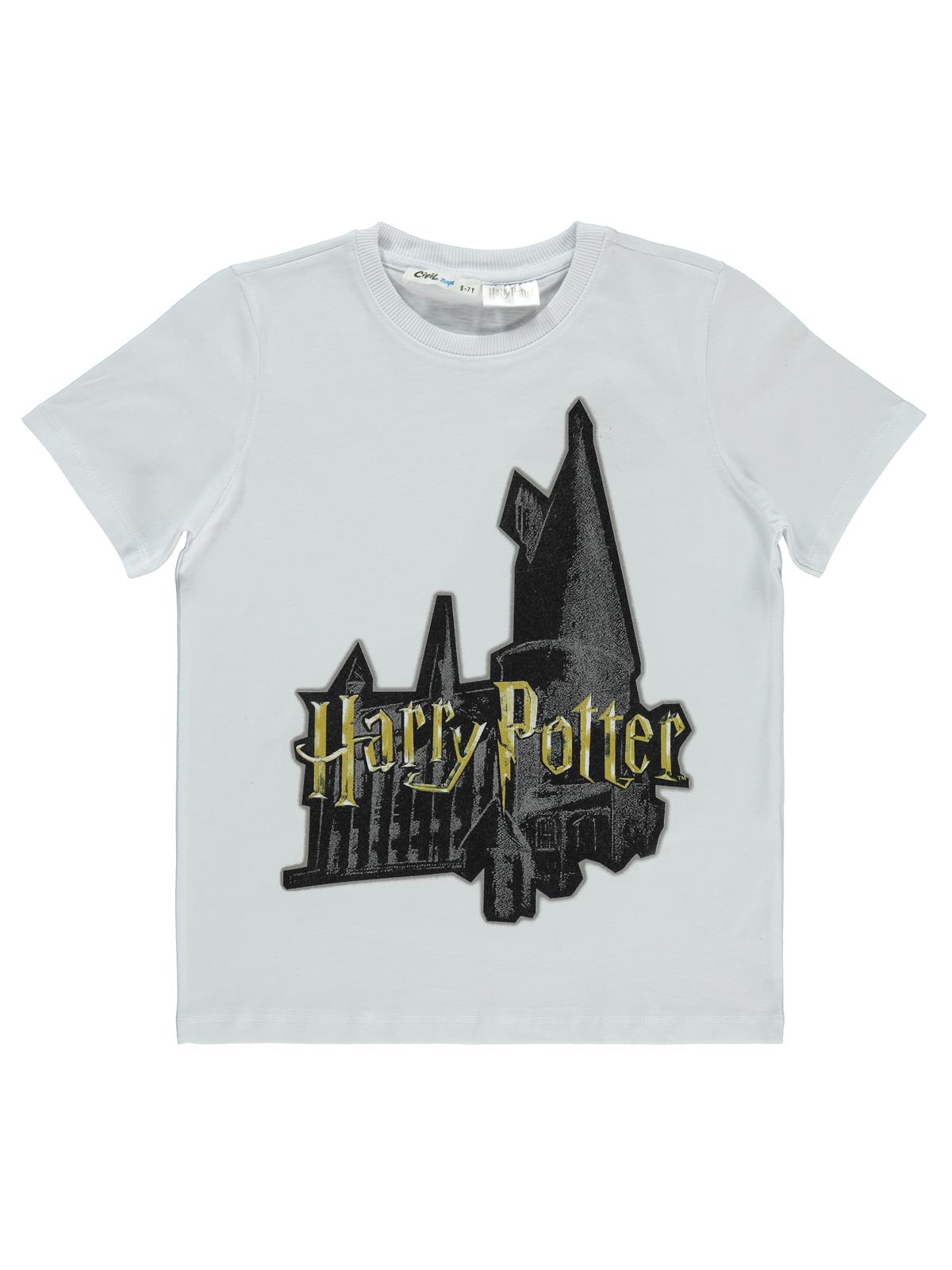 Harry Potter Baskılı  10-13 Yaş Tişört - Beyaz