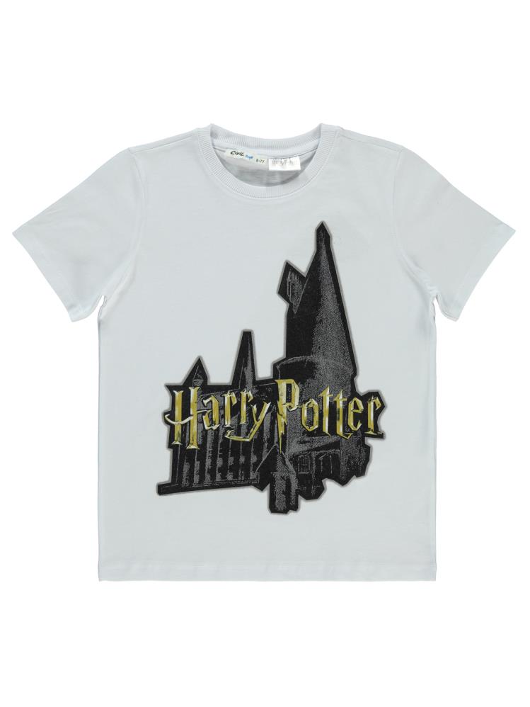 Harry Potter Baskılı  10-13 Yaş Tişört - Beyaz