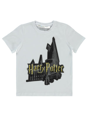 Harry Potter Baskılı  10-13 Yaş Tişört - Beyaz