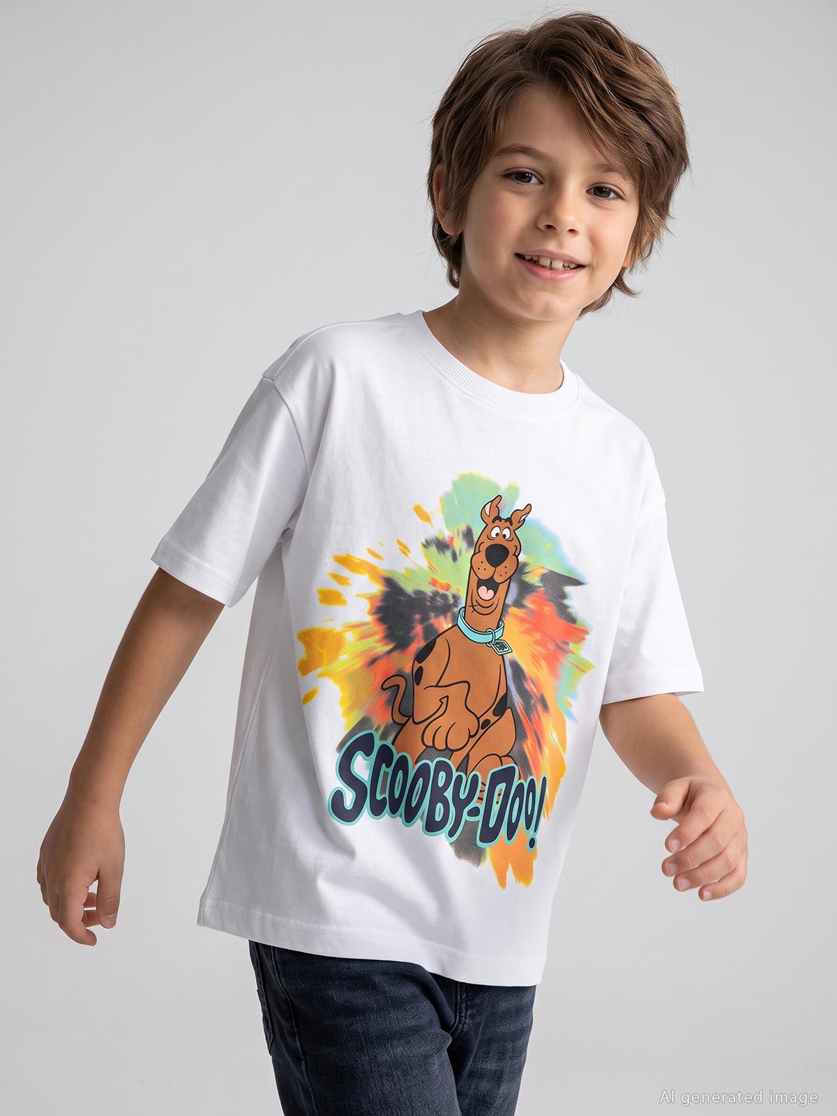 Scooby Doo Baskılı 10-13 Yaş Tişört - Beyaz