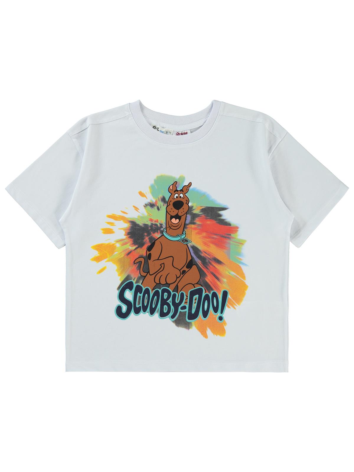Scooby Doo Baskılı 6-9 Yaş Tişört - Beyaz