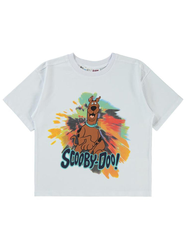 Scooby Doo Baskılı 10-13 Yaş Tişört - Beyaz