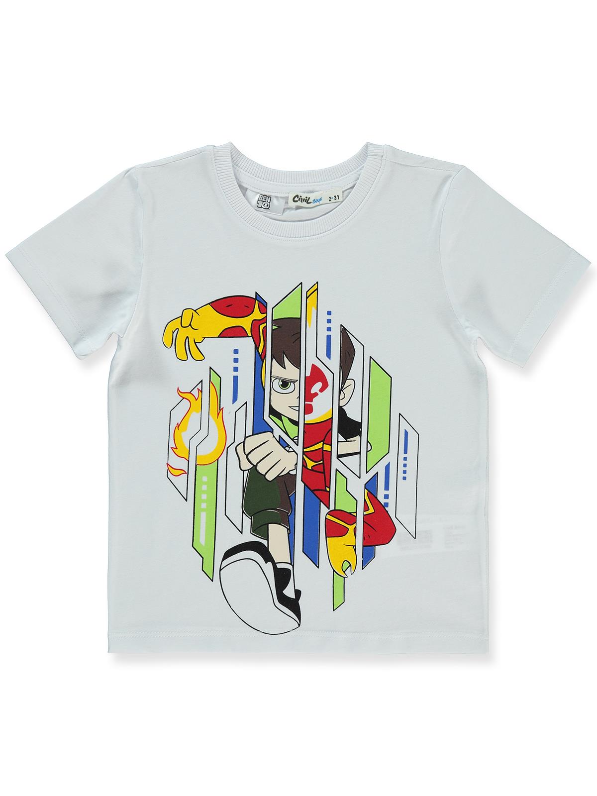 Ben 10 Benten Baskılı 2-5 Yaş Tişört - Beyaz