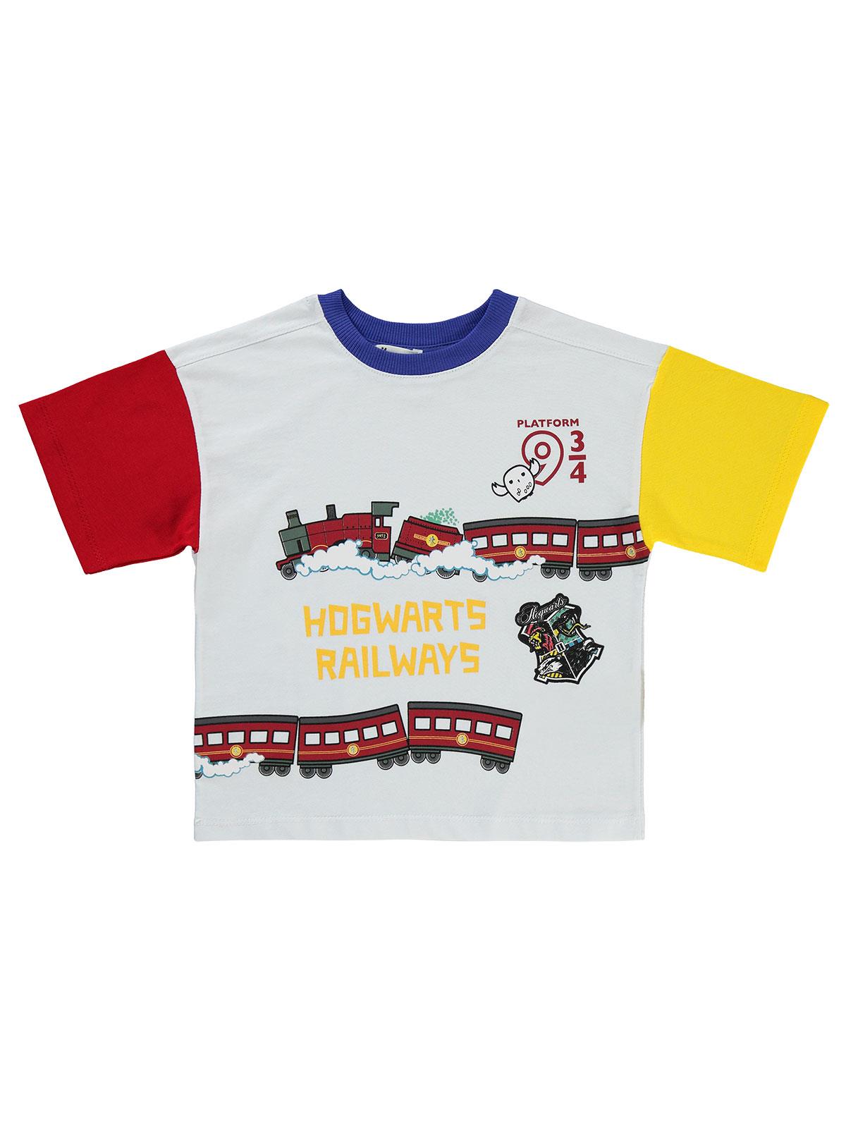 Harry Potter Hogwarts Baskılı 2-5 Yaş Tişört - Beyaz