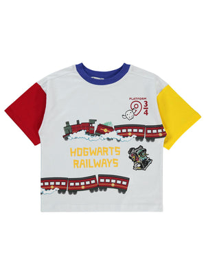 Harry Potter Hogwarts Baskılı 2-5 Yaş Tişört - Beyaz
