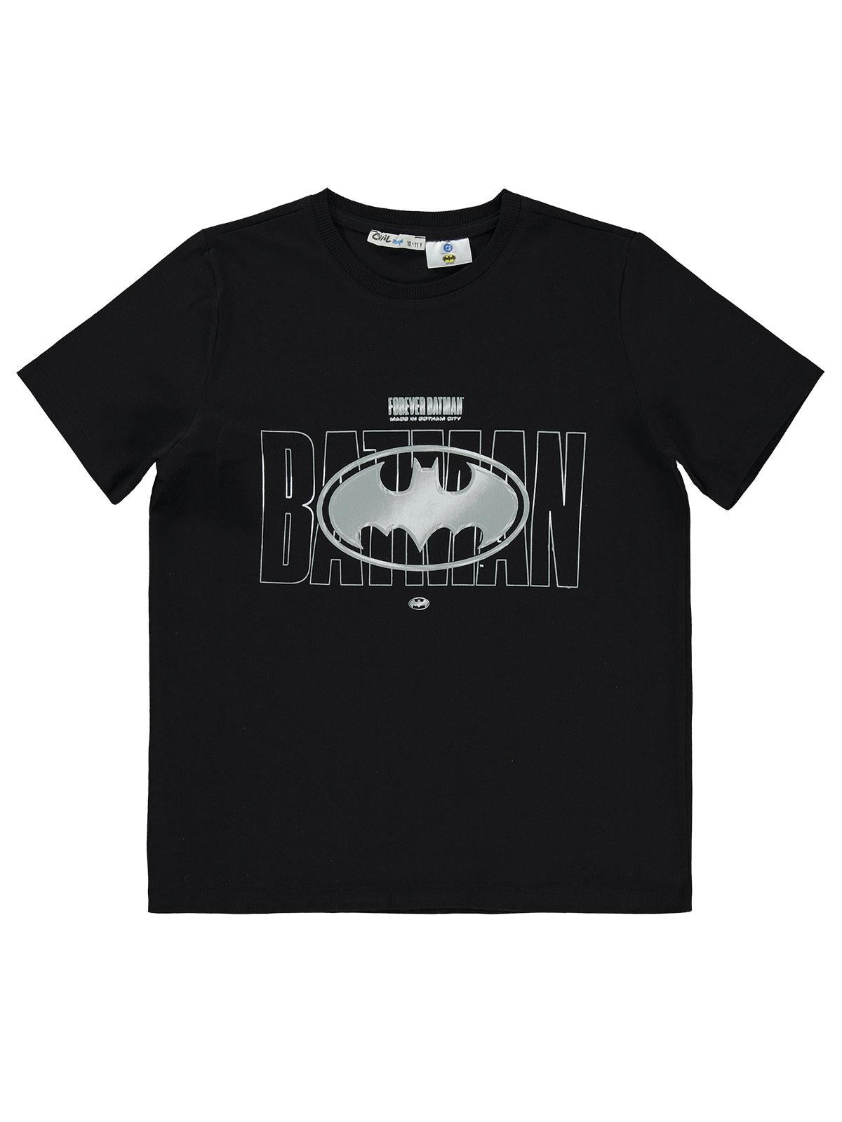 Batman Logolu 10-13 Yaş Tişört - Siyah