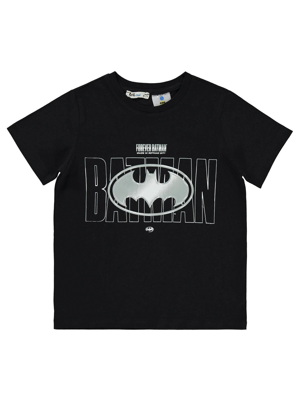 Batman Logolu 6-9 Yaş Tişört - Siyah