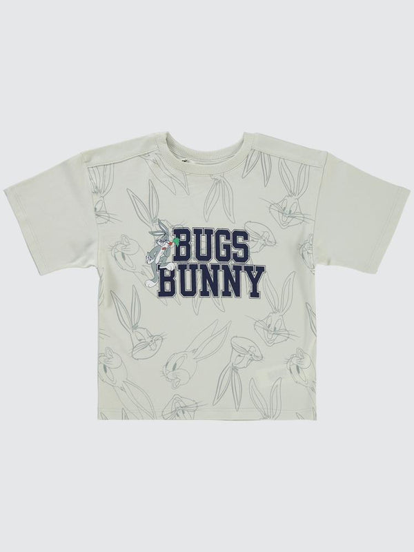 Bugs Bunny Baskılı 2-5 Yaş Tişört - Gri