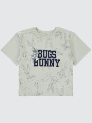 Bugs Bunny Baskılı 2-5 Yaş Tişört - Gri